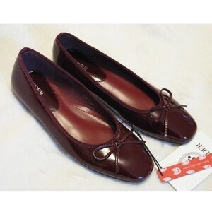 CIDER Ballet Flats Shoes Bow Square Toe Ballet Sz 38 EU Sz 8 US NEW